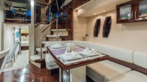 75' Lazzara LSX Interior Dining Area